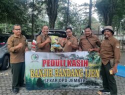 DPD Sekar Jember, Berikan Bantuan Sembako Untuk Korban Banjir Bandang di Wilayah Ijen