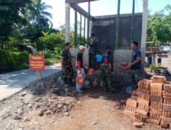 Satgas TMMD 116 Bondowoso Bangun Poskamling Guna Tingkatkan Keamanan Desa